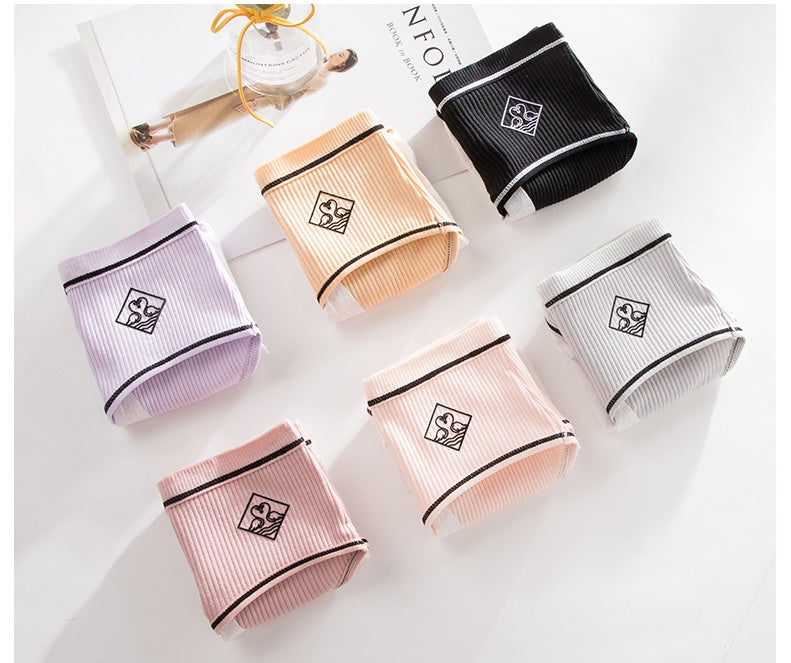 Threaded cotton sanitary panties